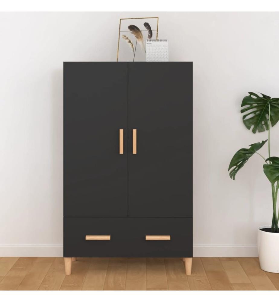 Highboard Schwarz 70x31x115 cm Holzwerkstoff