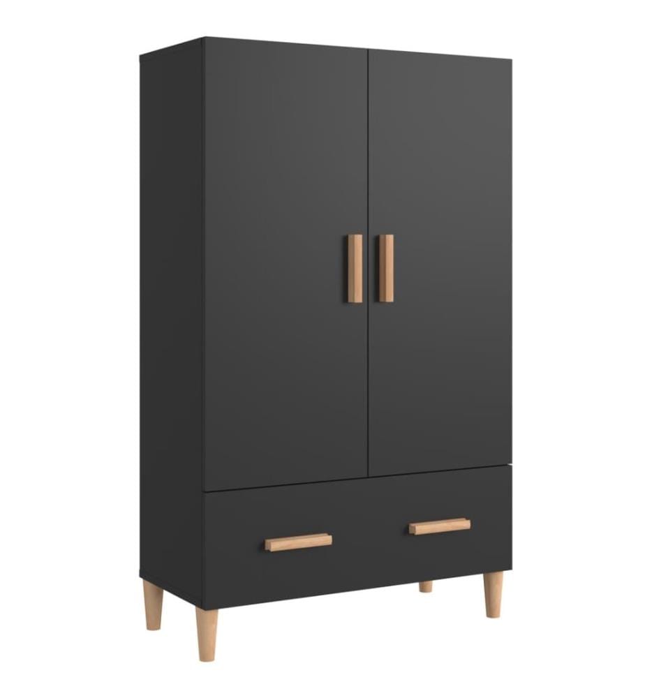 Highboard Schwarz 70x31x115 cm Holzwerkstoff