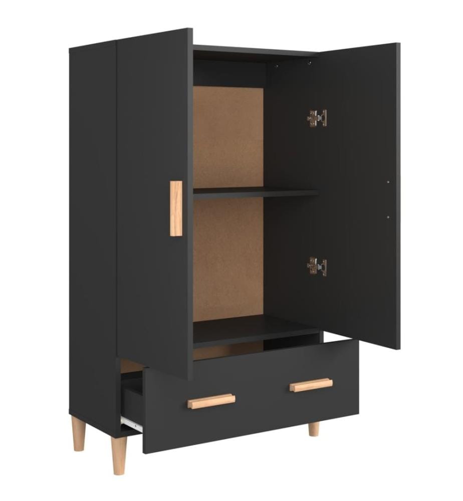 Highboard Schwarz 70x31x115 cm Holzwerkstoff