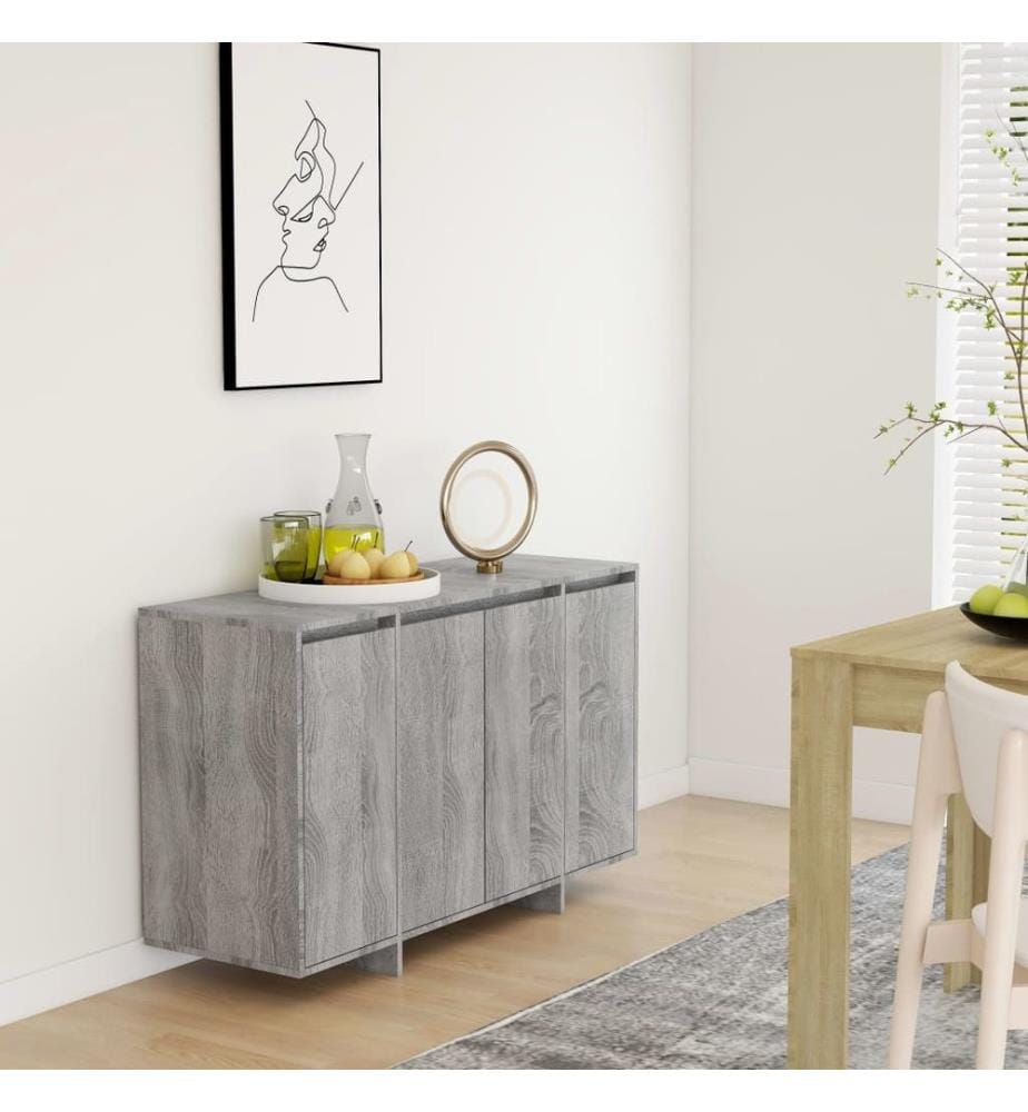 Sideboard Grau Sonoma 120x41x75 cm Holzwerkstoff