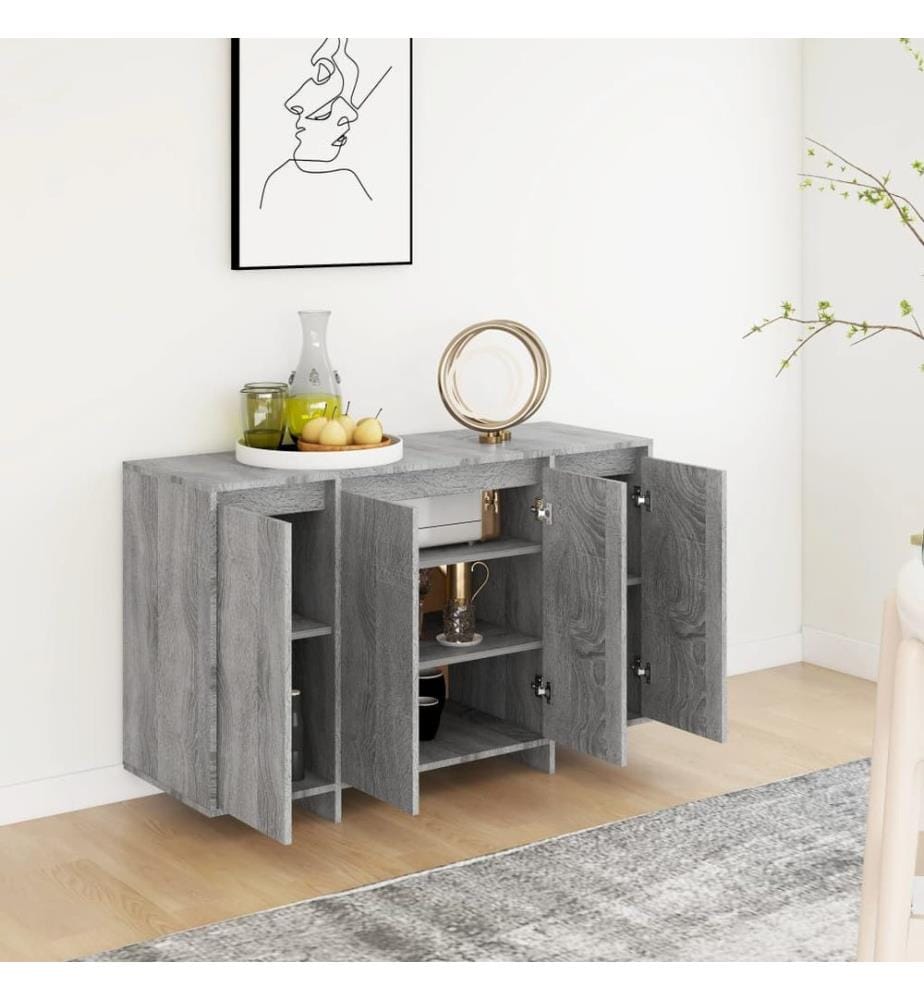 Sideboard Grau Sonoma 120x41x75 cm Holzwerkstoff