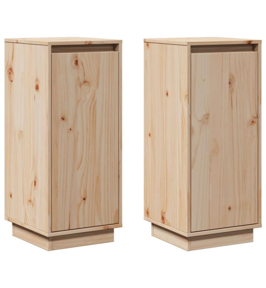 Sideboards 2 Stk. 31,5x34x75 cm Massivholz Kiefer