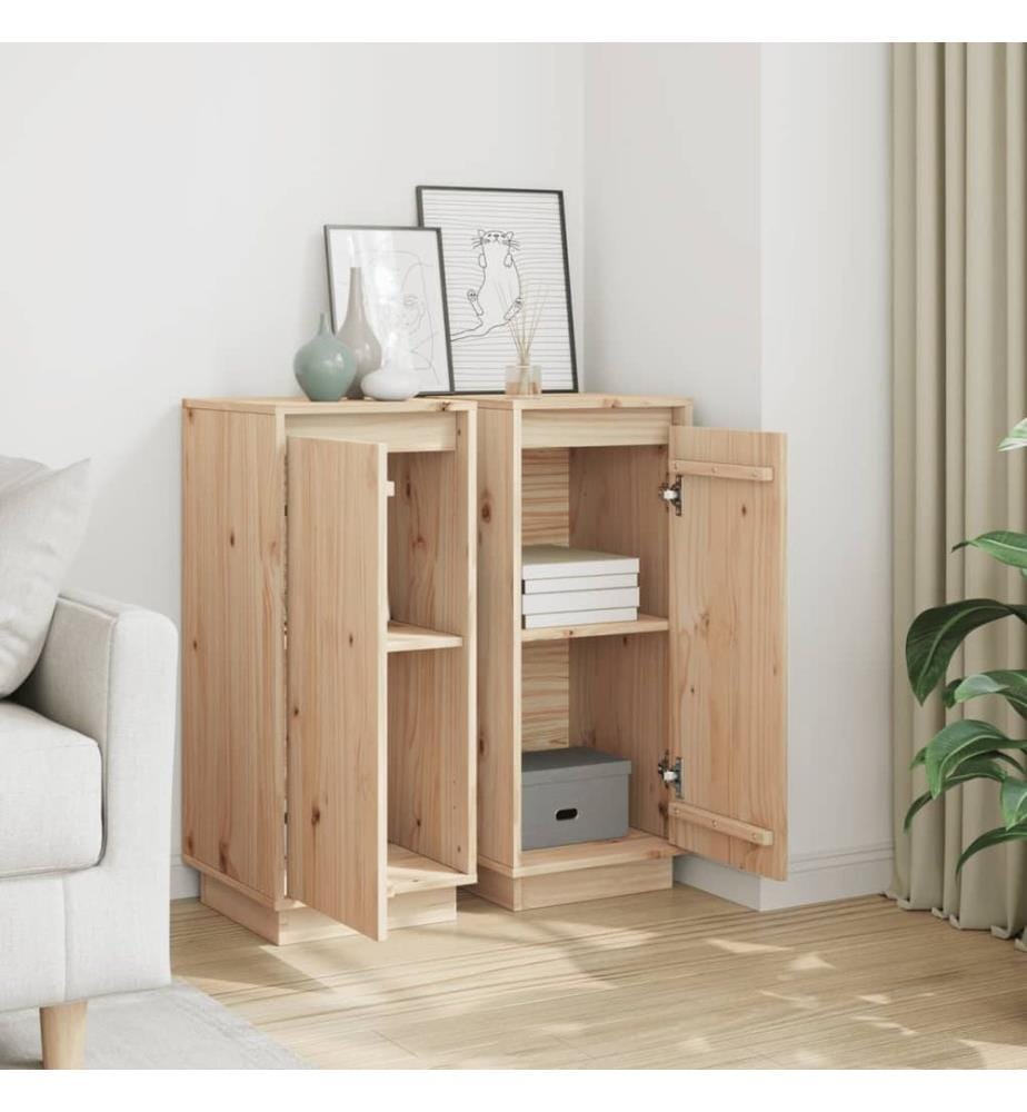Sideboards 2 Stk. 31,5x34x75 cm Massivholz Kiefer