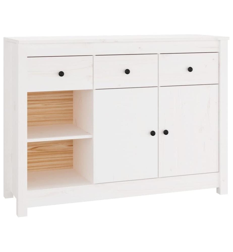 Sideboard Weiss 100x35x74 cm Massivholz Kiefer
