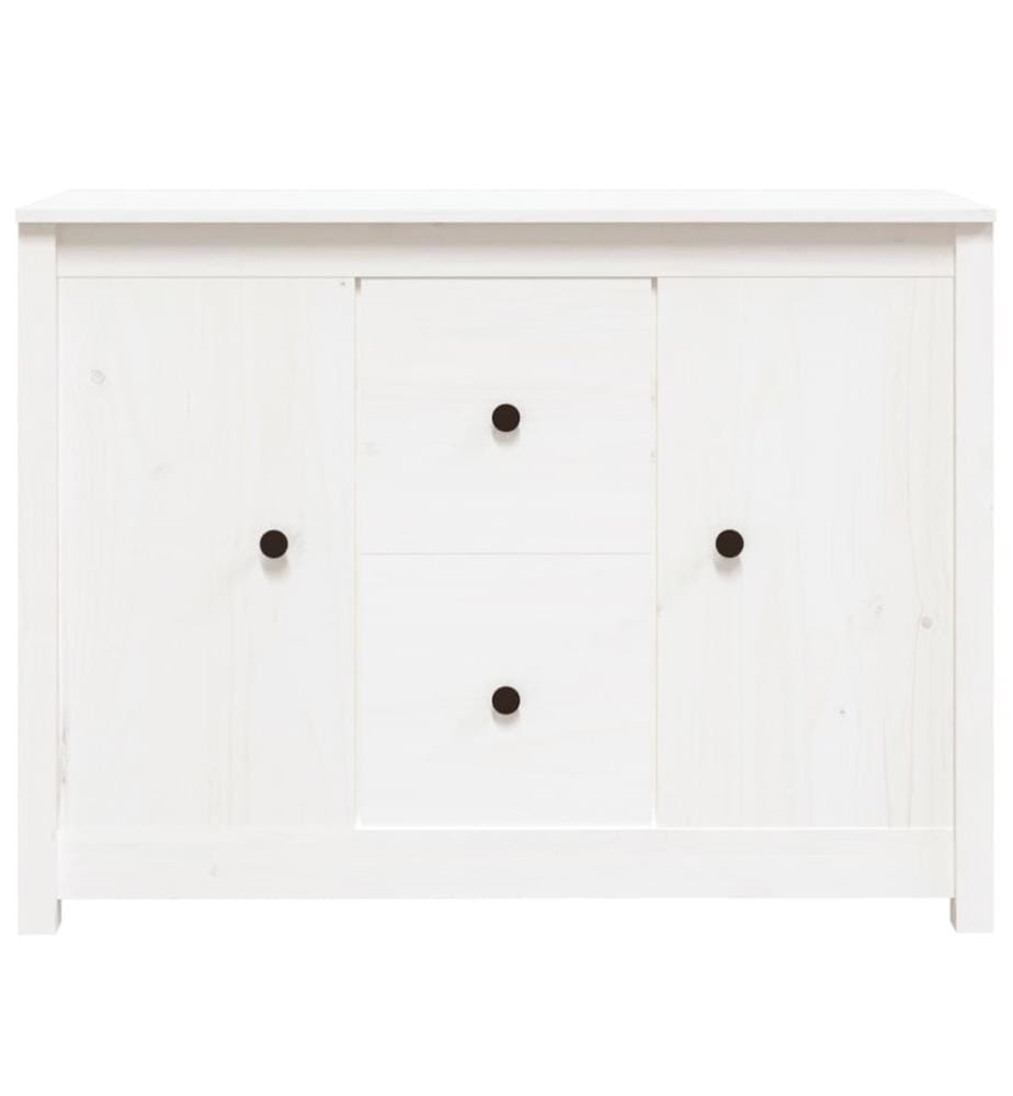 Buffet Blanc 100x35x74 cm Bois massif de pin