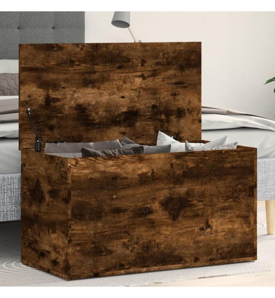 Aufbewahrungstruhe Räuchereiche 84x42x46 cm Holzwerkstoff