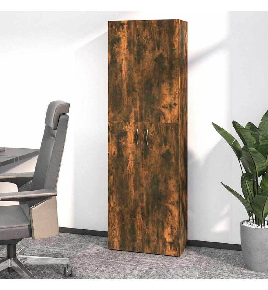 Büroschrank Räuchereiche 60x32x190 cm Holzwerkstoff