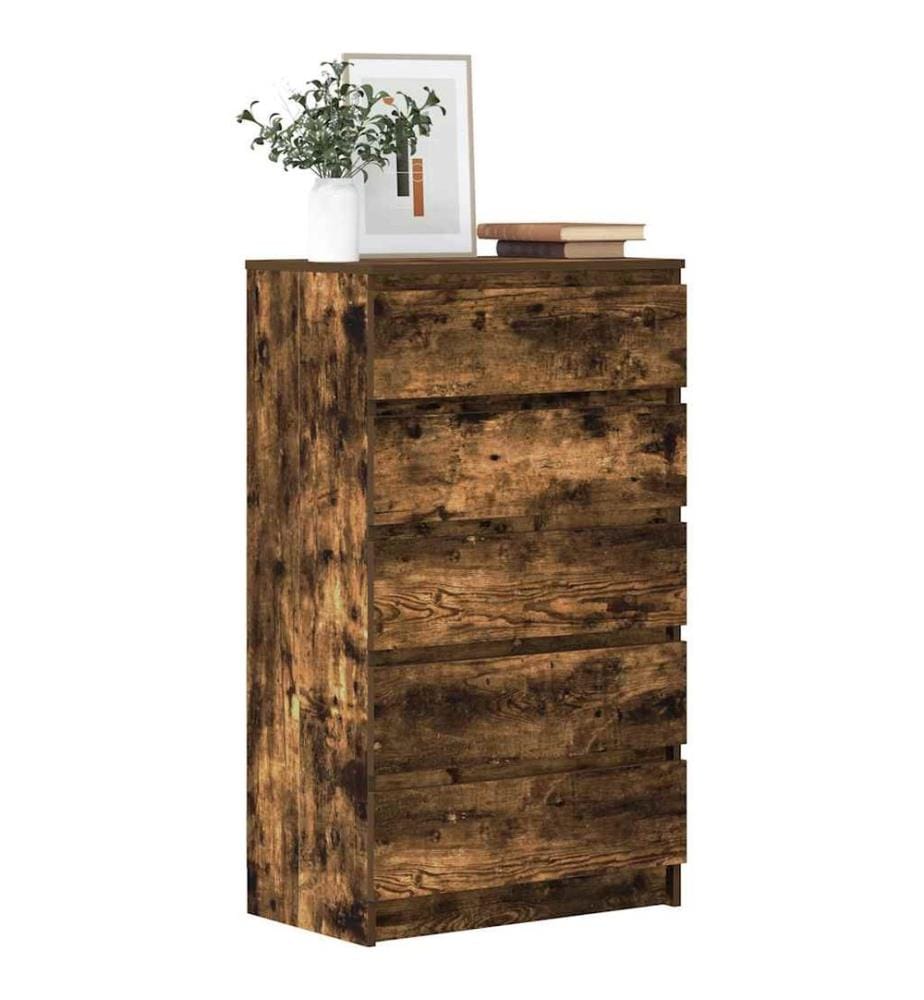Schubladenschrank Räuchereiche 60x36x103 cm Holzwerkstoff