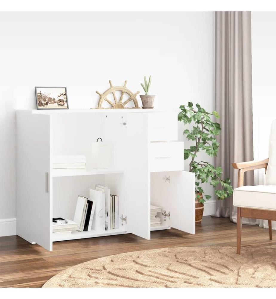 Sideboard Weiss 91x29,5x75 cm Holzwerkstoff