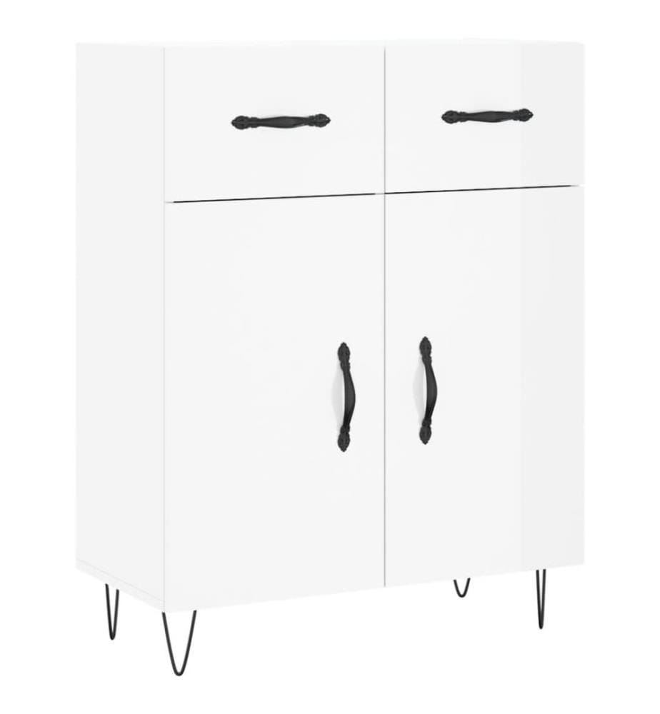 Sideboard Hochglanz-Weiss 69,5x34x90 cm Holzwerkstoff