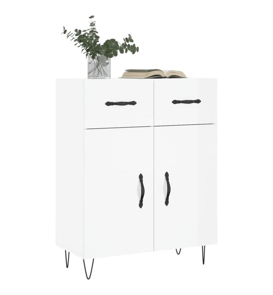 Sideboard Hochglanz-Weiss 69,5x34x90 cm Holzwerkstoff