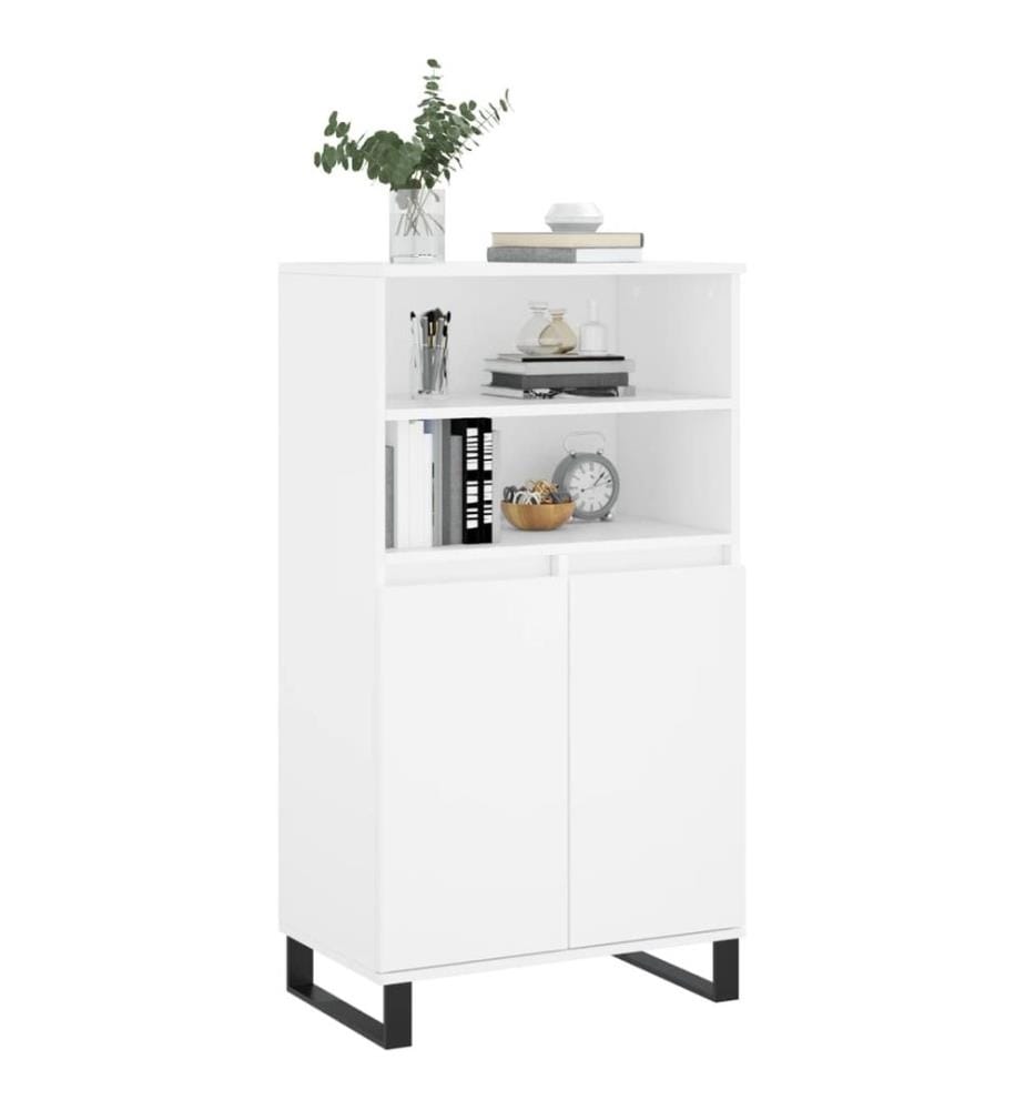 Highboard Weiss 60x36x110 cm Holzwerkstoff