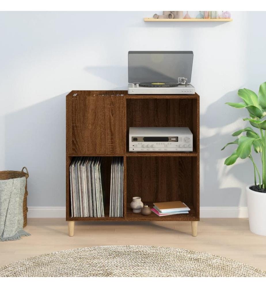 Plattenschrank Braun Eichen-Optik 84,5x38x89 cm Holzwerkstoff