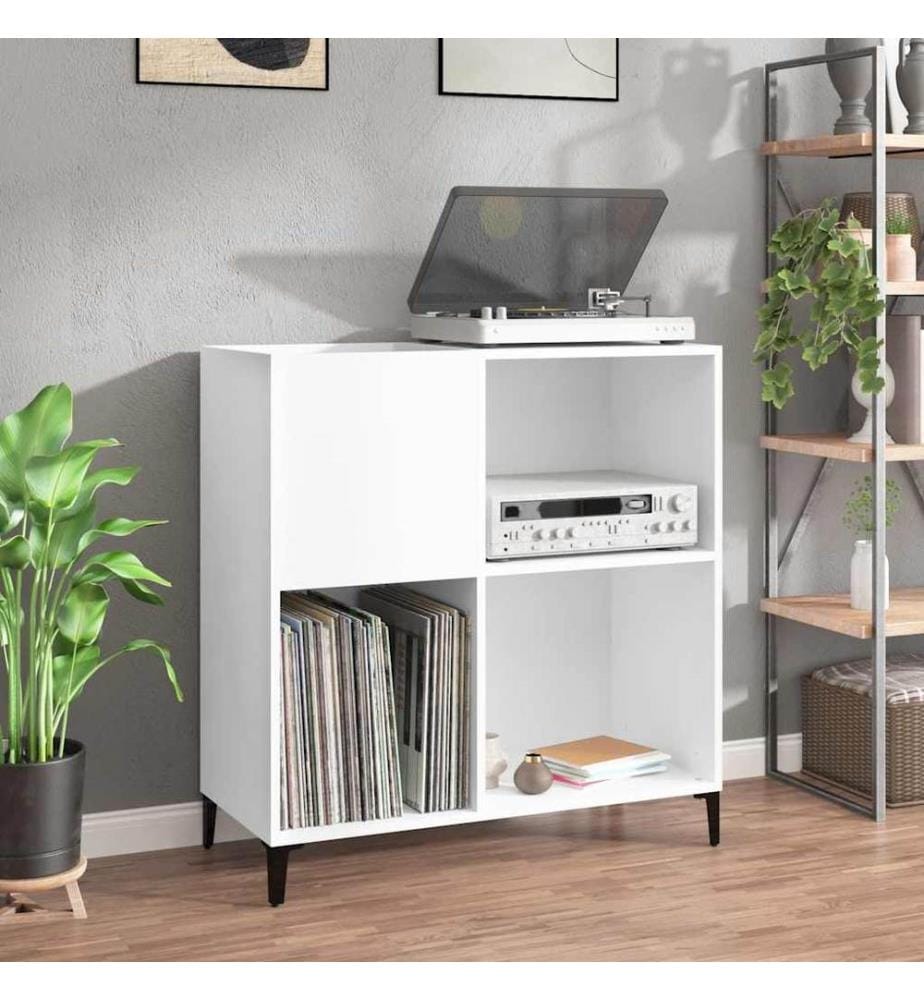 Plattenschrank Weiss 84,5x38x89 cm Holzwerkstoff