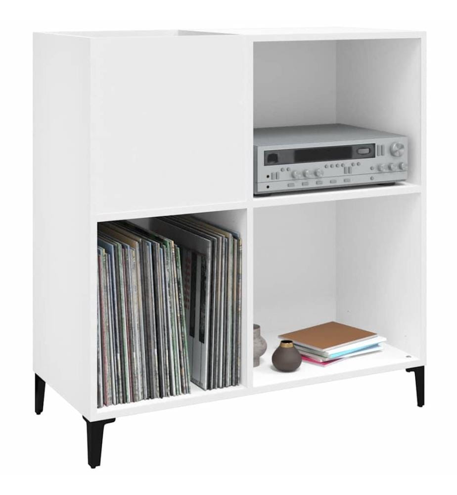 Plattenschrank Weiss 84,5x38x89 cm Holzwerkstoff