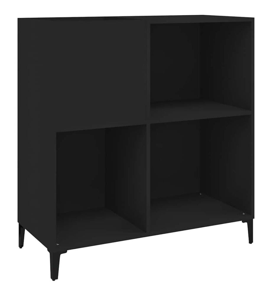 Plattenschrank Schwarz 84,5x38x89 cm Holzwerkstoff