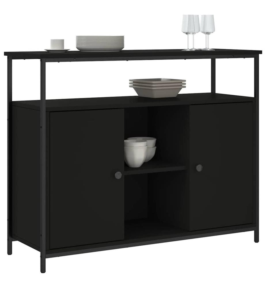 Sideboard Schwarz 100x35x80 cm Holzwerkstoff