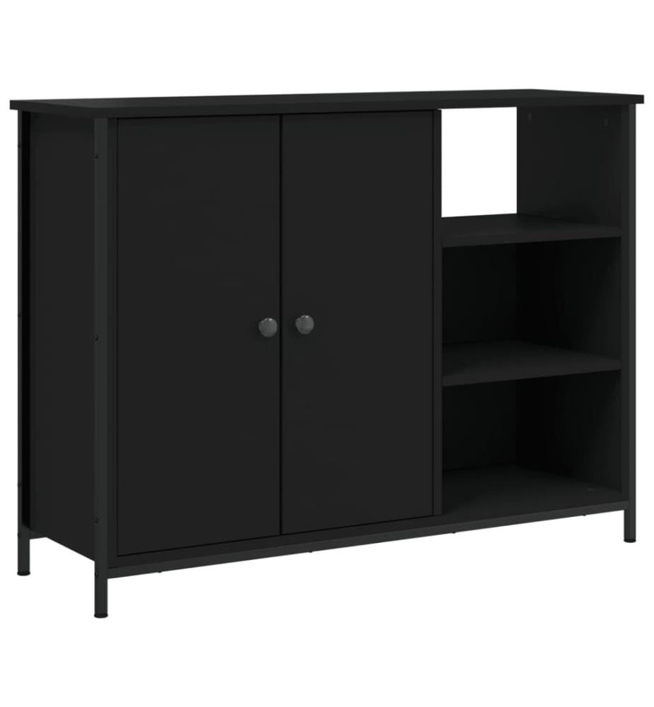 Sideboard Schwarz 100x33x75 cm Holzwerkstoff