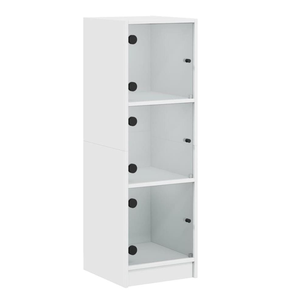 Highboard mit Glastüren Weiss 35x37x109 cm