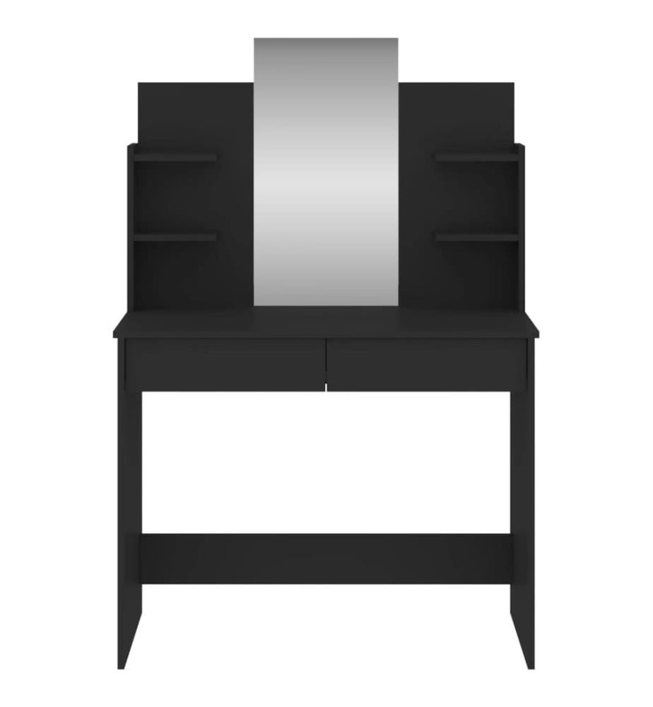 Schminktisch mit Spiegel Schwarz 96x39x142 cm