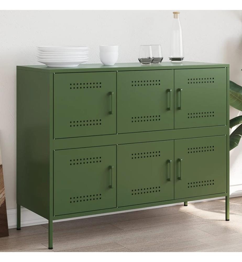Sideboard Olivgrün 100,5x39x79 cm Stahl