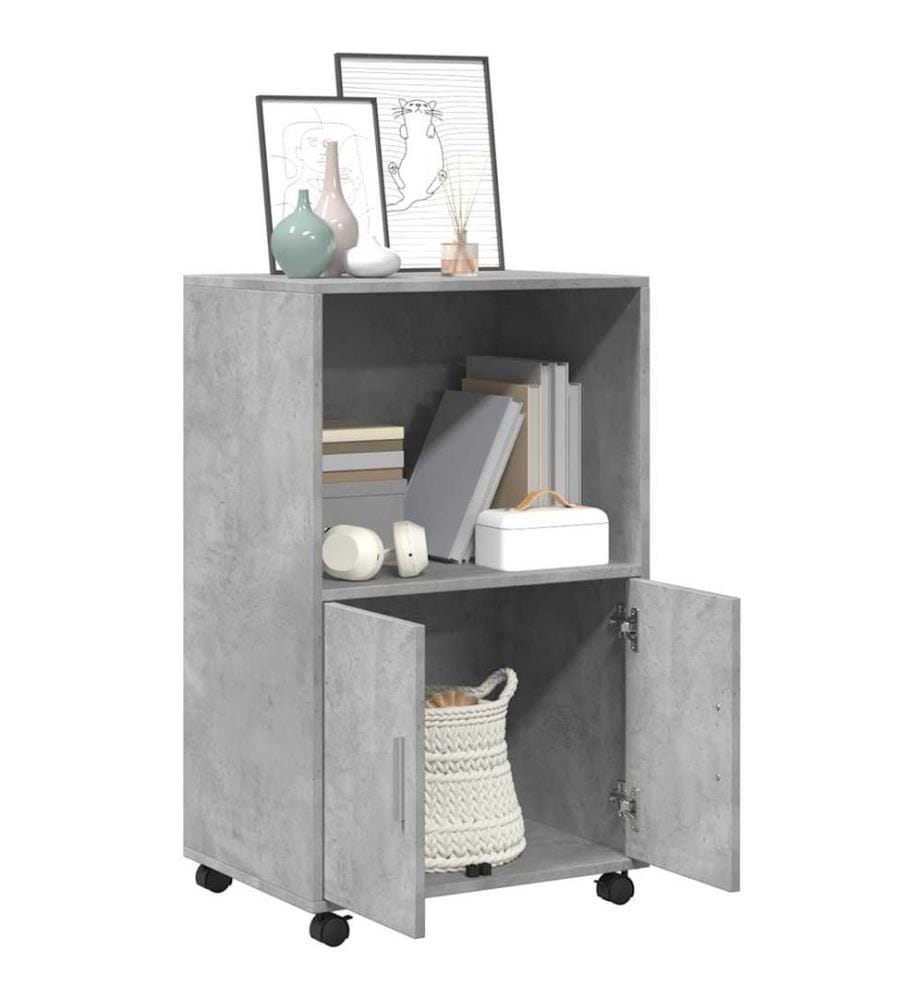 Rollschrank Betongrau 55x40x91 cm Holzwerkstoff
