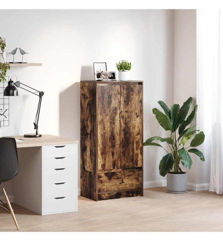 Schrank mit Schublade Räuchereiche 55,5x34x119,5 cm