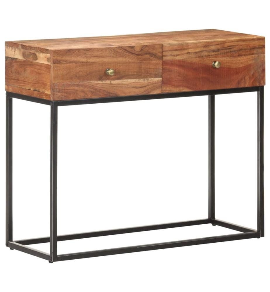Konsolentisch 90x35x75 cm Raues Akazienholz