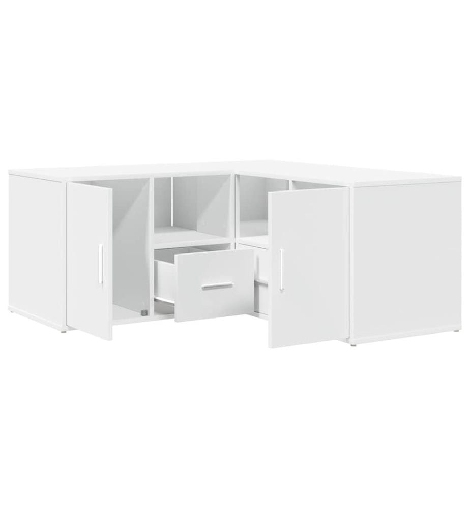 Eckregal Weiss 160x40x45 cm Holzwerkstoff