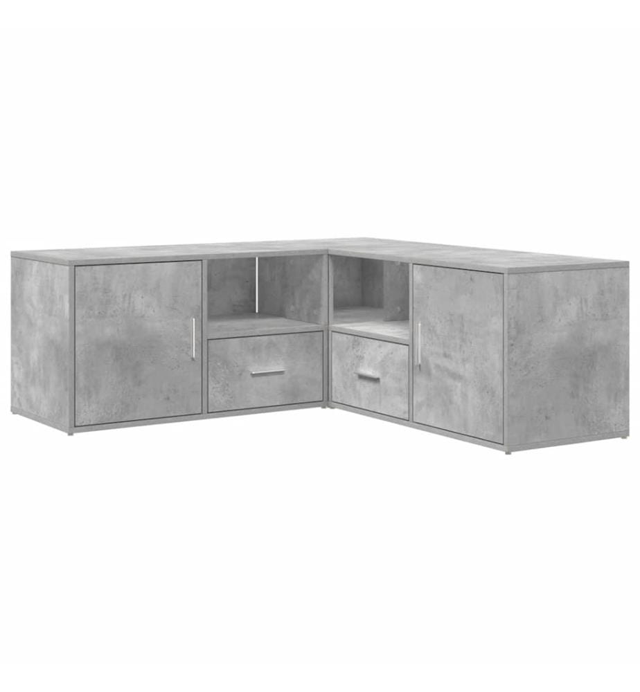 Armoire d'angle gris béton 200x40x45 cm bois d'ingénierie