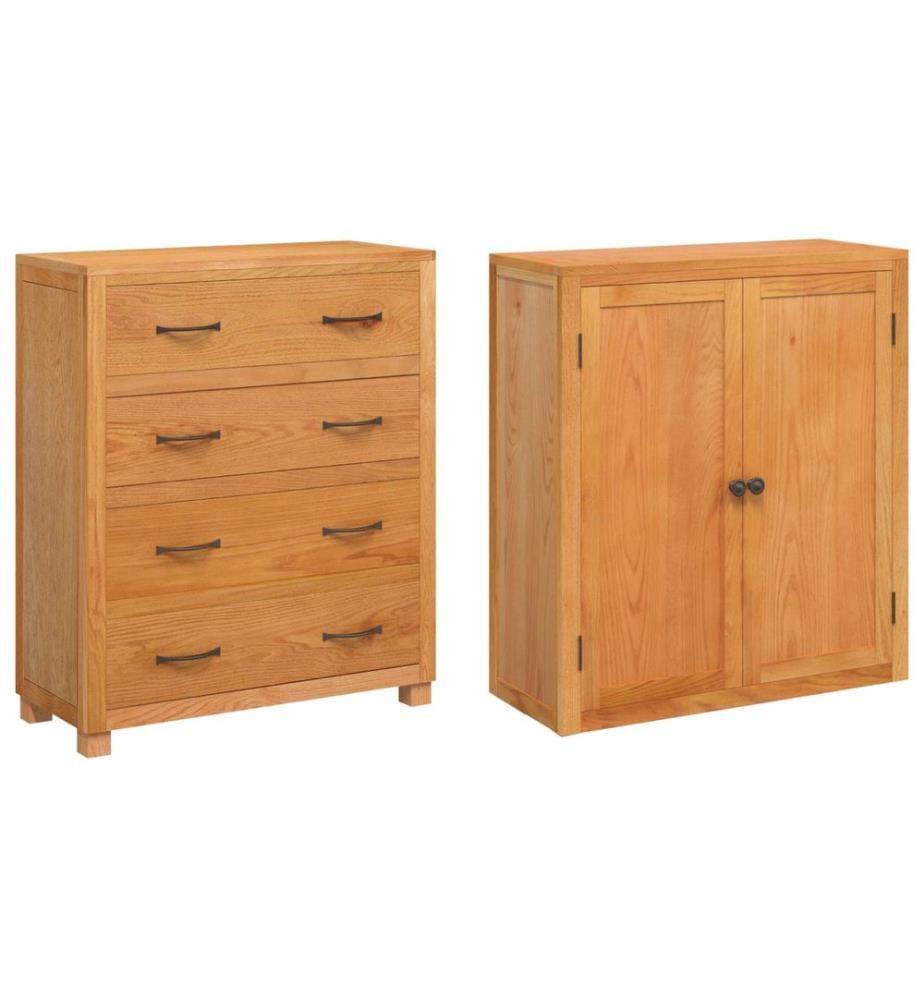 Aufbewahrungsmöbel-Set mit Schubladen Braun Holzwerkstoff