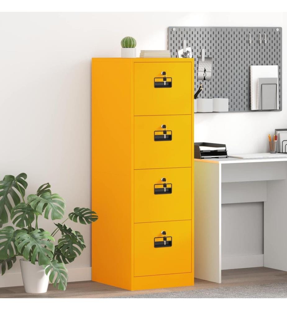 Cabinet de Dossier 2 pcs Jaune moutarde 44 x 50 x 139 cm