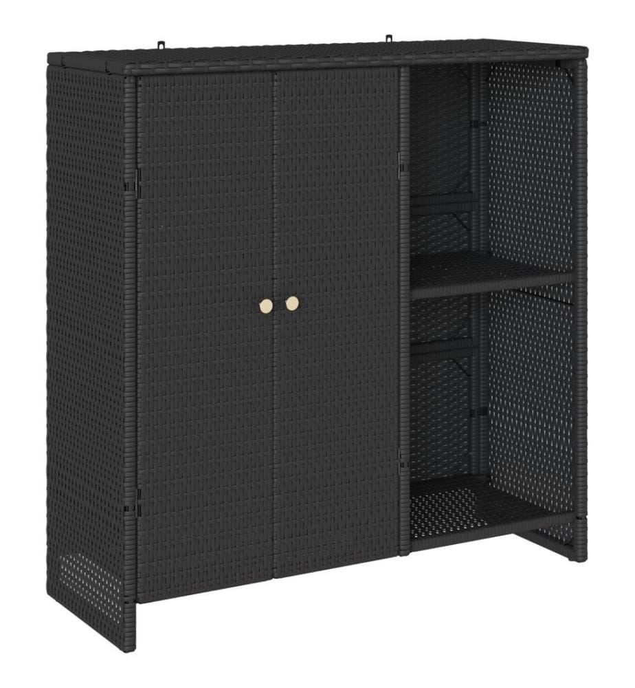 Aufbewahrungsschrank mit Regal Schwarz 100 x 36 x 102 cm Rattan