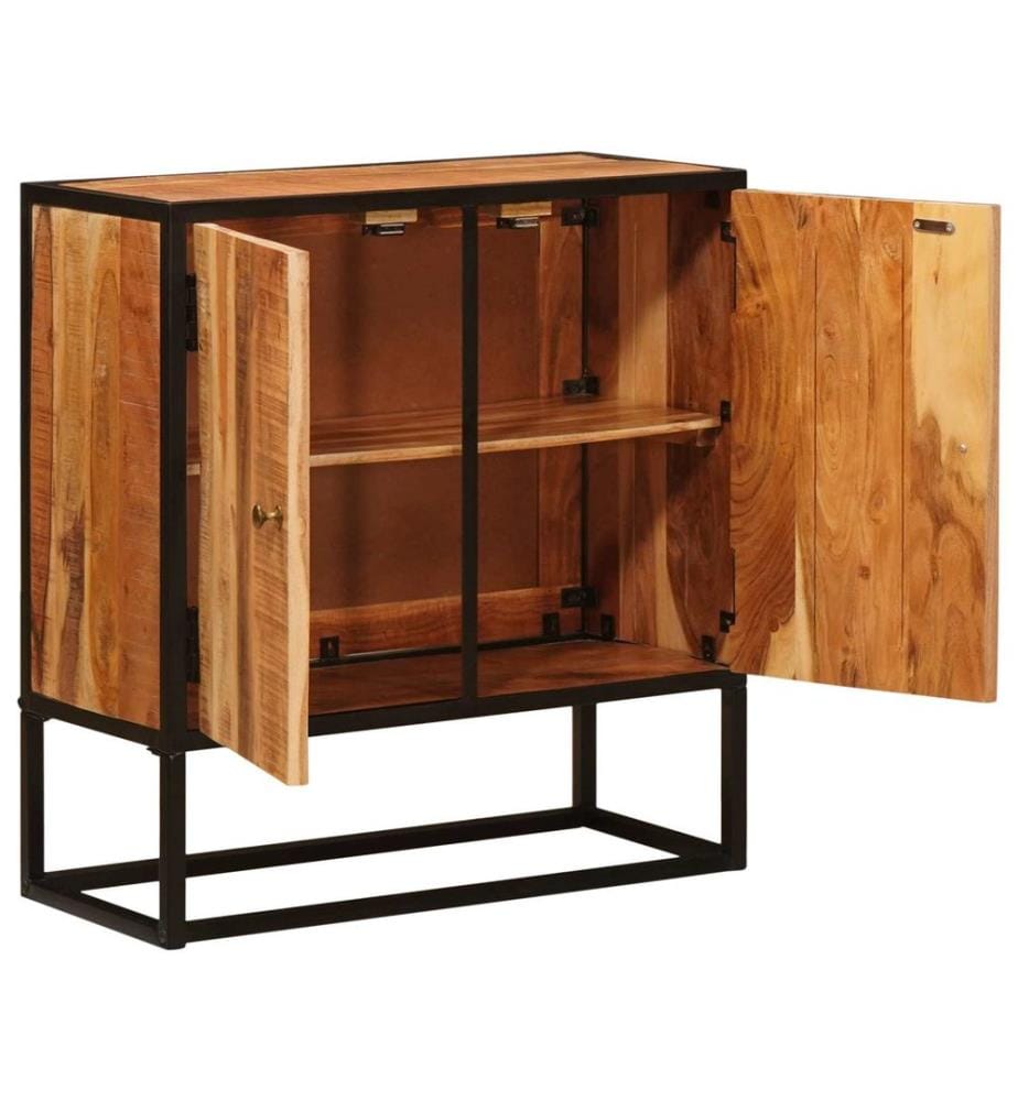 Sideboard mit Tür Beta Natur 70 x 30 x 75 cm Massivholz Akazie