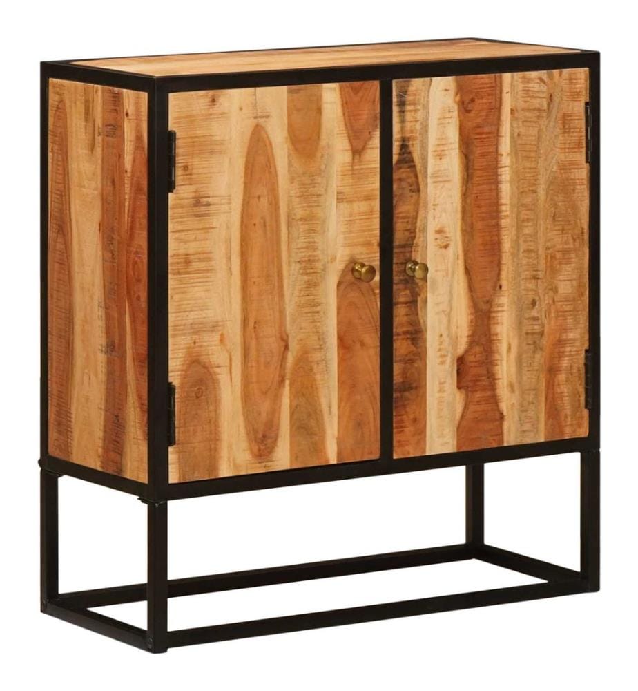 Sideboard mit Tür Beta Natur 70 x 30 x 75 cm Massivholz Akazie