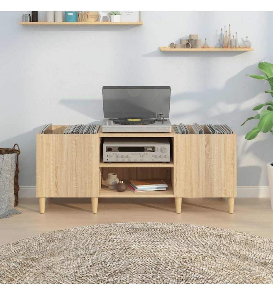 Schallplattenschrank Sonoma-Eiche 121 x 38 x 48 cm Holzwerkstoff