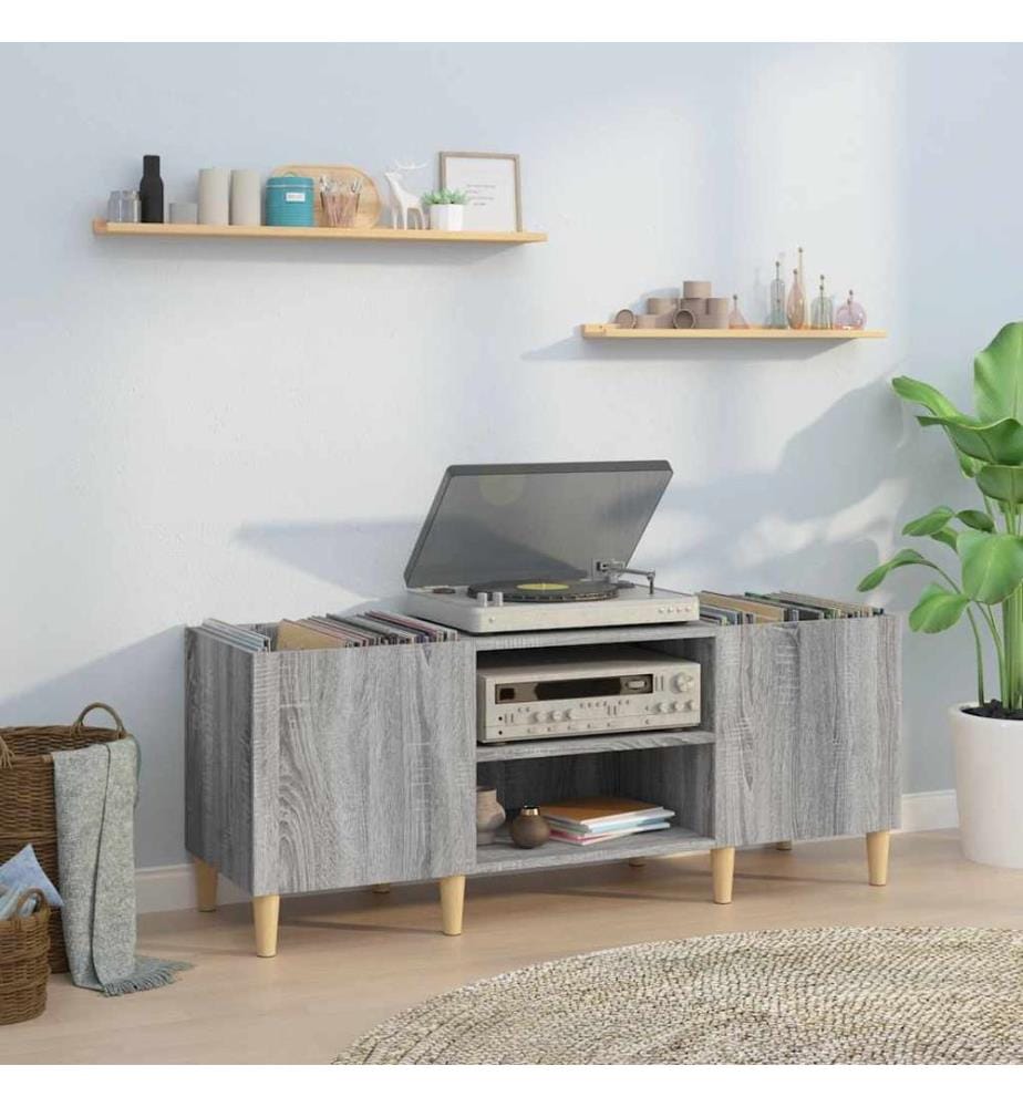 Plattenschrank Grau Sonoma 121x38x48 cm Holzwerkstoff