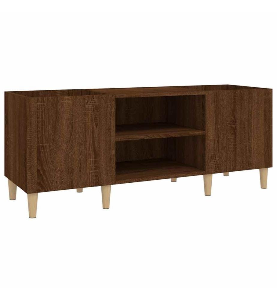 Plattenschrank Braun Eichen-Optik 121x38x48 cm Holzwerkstoff