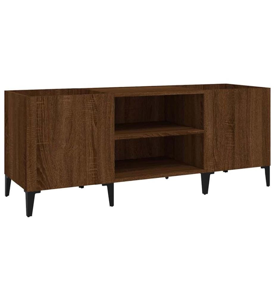 Plattenschrank Braun Eichen-Optik 121x38x48 cm Holzwerkstoff