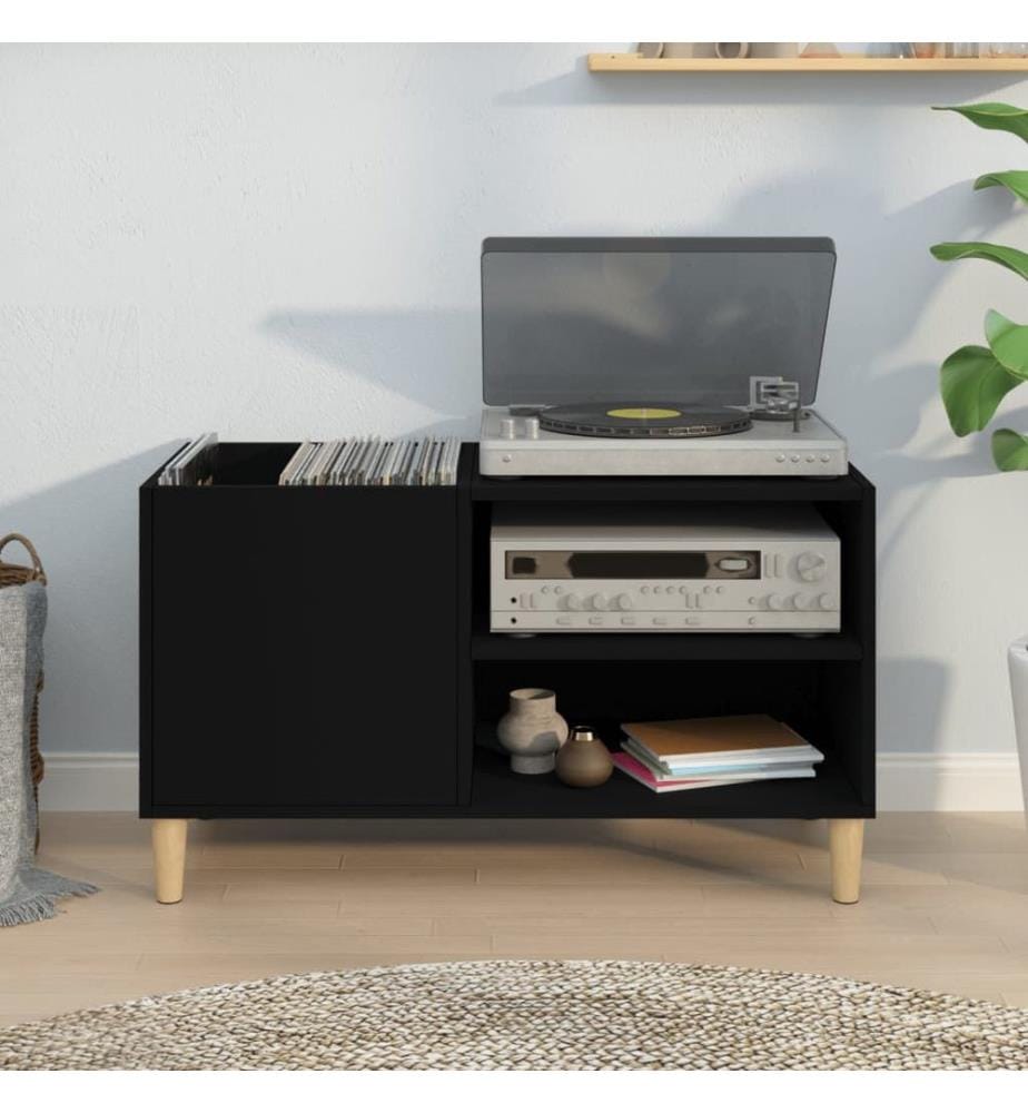 Plattenschrank Schwarz 84,5x38x48 cm Holzwerkstoff