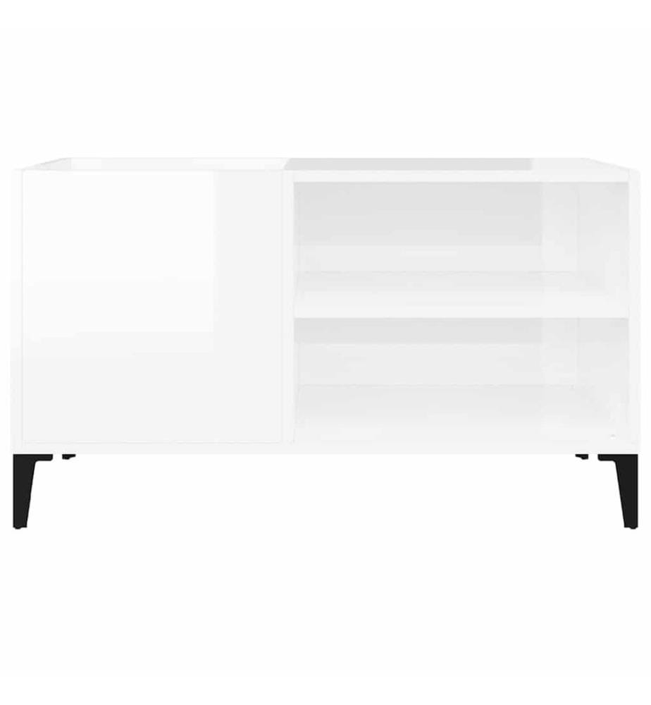 Plattenschrank Hochglanz-Weiss 84,5x38x48 cm Holzwerkstoff