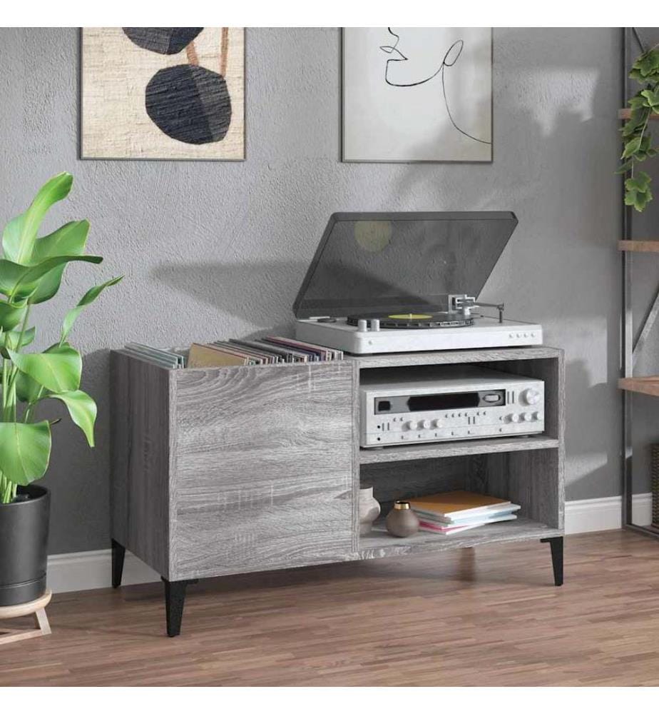Plattenschrank Grau Sonoma 84,5x38x48 cm Holzwerkstoff