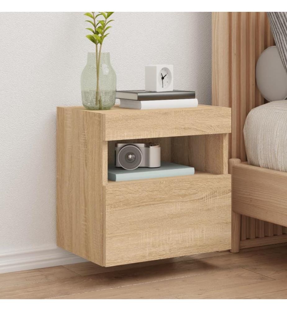TV-Wandschrank mit LED-Leuchten Sonoma-Eiche 40x30x40 cm