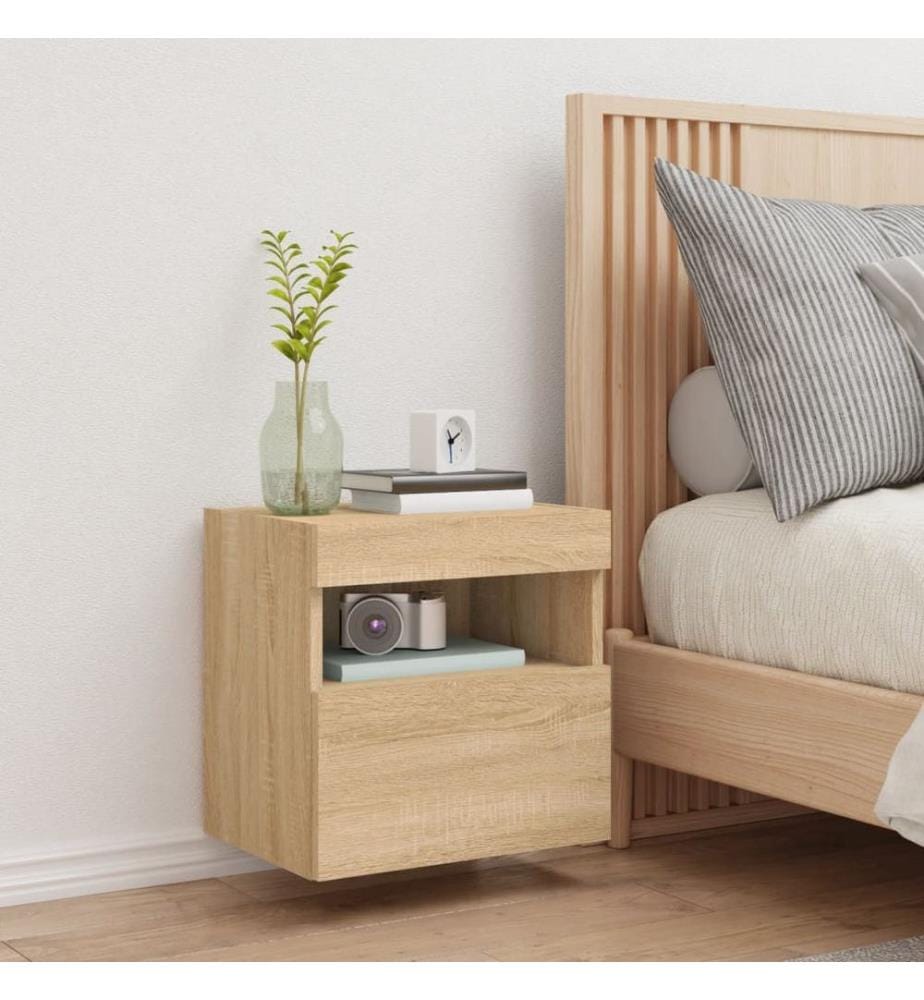 TV-Wandschrank mit LED-Leuchten Sonoma-Eiche 40x30x40 cm