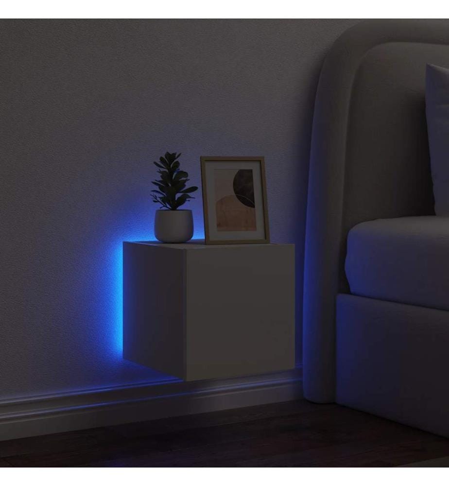 TV-Wandschrank mit LED-Leuchten Weiss 30,5x35x30 cm