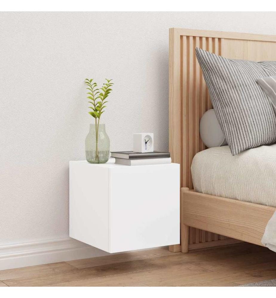 TV-Wandschrank mit LED-Leuchten Weiss 30,5x35x30 cm