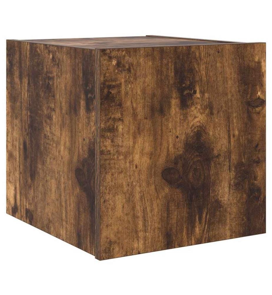 TV-Wandschrank mit LED-Leuchten Räuchereiche 30,5x35x30 cm