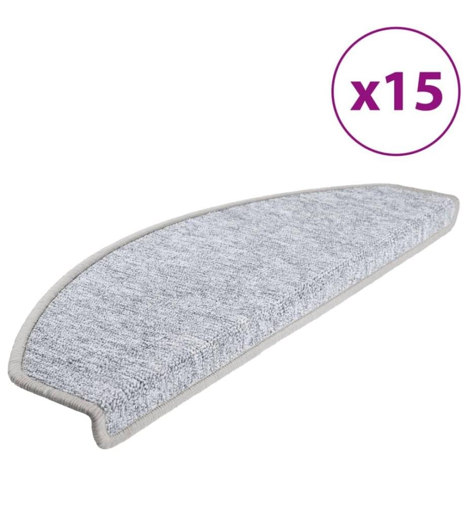 15 Stk. Treppenmatten Hellgrau 65 x 24 x 4 cm