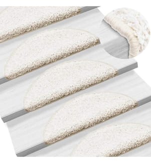 Stufenmatten 15 Stk. 56x17x3 cm Weiss Halbrund