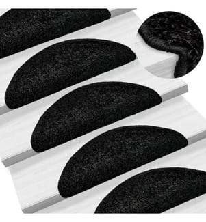 Stufenmatten 10 Stk. 56x17x3 cm Schwarz Halbrund
